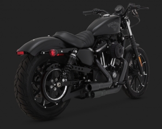 Vance & Hines Mini Grenades Exhaust in Black Finish For 2004-2020 Sportster Models With Forward and Mid Controls (46874)