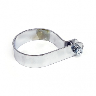 Paughco Muffler P-Clamp Short 3 Inches in Chrome Finish For 1958-1984 FL With Stock Muffler Universal Use (ARM624089)