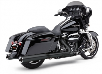 Cobra Power-Flo 4 1/2 Inch Slip-Ons in Black Finish For Harley Davidson 2017-2022 Touring Models (6214RB)