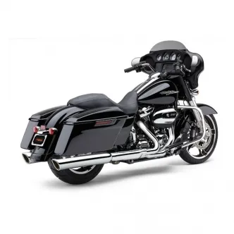 Cobra 4 Inch 909 Twin Slip-On Mufflers in Chrome Finish for Harley Davidson 2017-2024 Touring Motorcycles (6108)