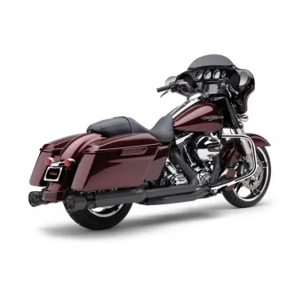 Cobra 4 Inch Race Pro Slip-On Mufflers in Black For Harley Davidson 1995-2016 Touring Models (6218RBB)