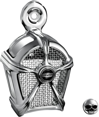 Kuryakyn Mach 2 Horn Cover In Chrome Finish With Chrome Mesh For Harley Davidson 1995-2020 Motorcycles With Stock Cowbell & Waterfall Horn Cover (7295)