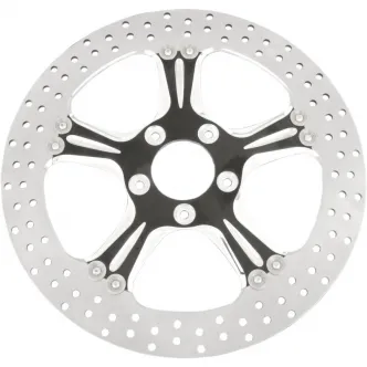 Performance Machine Brake Rotor Floating Front Left & Right in Wrath Contrast Cut Finish 13 Inch For 2014-2022 Sportster, 2008-2023 Touring, 2015-2024 Softail & 2006-2017 Dyna Models (01333015WRASBMP)