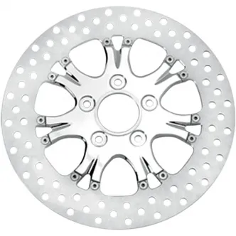 Performance Machine Brake Rotor Floating Front Left & Right in Paramount Chrome Finish 11.8 Inch For 2014-2022 Sportster, 2008-2023 Touring, 2015-2024 Softail & 2006-2017 Dyna Models (0133-1800HEAS-CH)