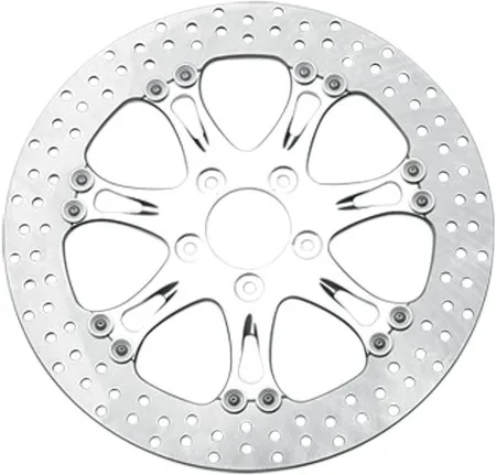 Performance Machine Brake Rotor Floating Front Left & Right in Paramount Chrome Finish 13 Inch For 2015-2026 Softail, 2014-2022 Sportster, 2008-2023 Touring & 2006-2017 Dyna (01333015HEALS)