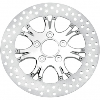 Performance Machine Brake Rotor Floating Front Left & Right in Paramount Chrome Finish 13 Inch For 2008-2020 Touring, 2015-2020 Softail, 2006-2017 Dyna Glide, 2014-2020 XL Models (01333015HEALS)