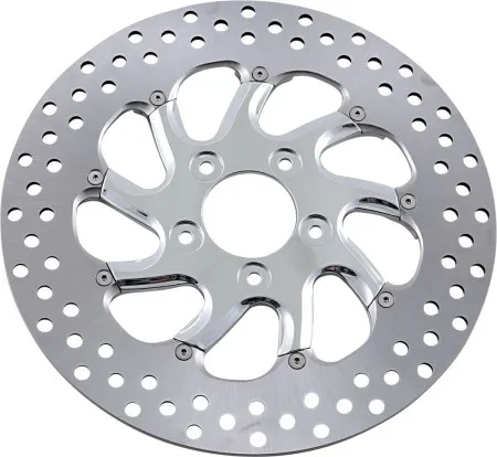 Performance Machine Brake Rotor Floating Front Left in Torque Chrome Finish 11.8 Inch For 2015-2026 Softail, 2014-2022 Sportster, 2008-2023 Touring & 2006-2017 Dyna (01331800TORLSCH)