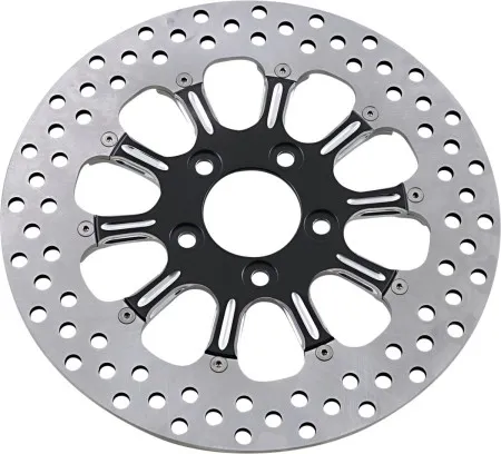 Performance Machine Brake Rotor Floating Rear in Revel Platinum Cut Finish 11.5 Inch For 2000-2026 Softail, Dyna; 2000-2007 Touring; 2000-2010 XL Sportster (01331523RELSBMP)