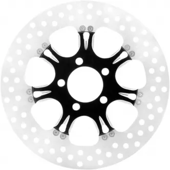 Performance Machine Brake Rotor Floating Front Left & Right in Virtue Platinum Cut Finish 13 Inch For 2014-2022 Sportster, 2008-2023 Touring, 2015-2024 Softail & 2006-2017 Dyna Models (01333015VIRSBMP)