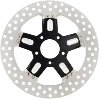 Performance Machine Brake Rotor Front Left & Right In Stainless Steel Contrast Cut 11.8 Inch For 2014-2022 Sportster, 2008-2023 Touring, 2015-2024 Softail & 2006-2017 Dyna Models (01331800FRMSBMP)