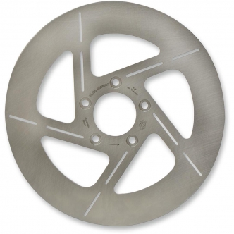 Moto-Master Brake ROTOR/Disc Round Fixed Rear Disc in Tulsa Stainless Steel Finish For 2000-2012 XL Models (110629)