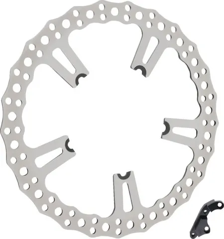 Arlen Ness Big Brake Rotor Kit 15 Inch Right Side Wheels For 2006-2017 Dyna With Stock 11.8 Inch Spoke Mount Rotor And 19 Inch Or Front Larger Wheel Models (02-993)