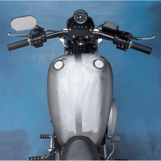 Drag Specialties Rubber Mount QuickBob Gas Tank Extended 2 Inch 3.9 Gallon With 2 Screw-in Caps Twin Cap Style For 1986-2003 XL Models (11583-BX46)