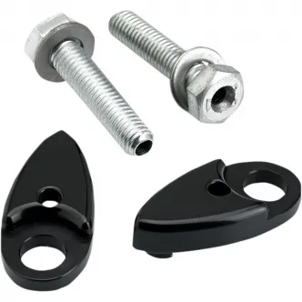 Joker Machine Side Mount Adapter Plates For Astro Side rail Turn Signals in Black Finish For 1992-2017 Dyna (Except FLD) Models (05-55-3B)