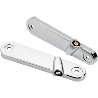 Joker Machine Streamliner Front LED Turn Signals in Smooth Chrome/Amber Finish For 2014-2020 FLHX Models (05-211-3)