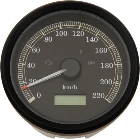 Drag Specialties Electronic Speedometers 220 KPH Programmable 3-3/8 Inch in Black Finish For 2001-2003 XL883 Standard, Hugger, 883R Models (T21-69A4BBDS)