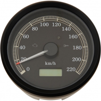 Drag Specialties Electronic Speedometers 220 KPH Programmable 3-3/8 Inch in Black Finish For 2001-2003 XL883 Standard, Hugger, 883R Models (T21-69A4BBDS)
