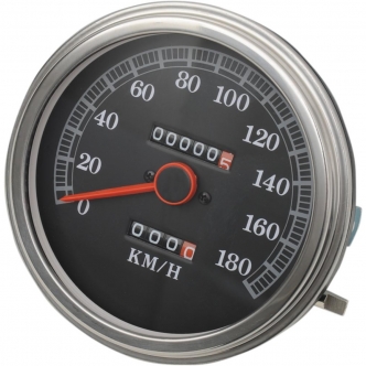 Drag Specialties 5 Inch Dash Mount Speedometer 89-95 Face Km/H For Custom Applications With Front-Wheel-Drive Speedos (72422KMX)