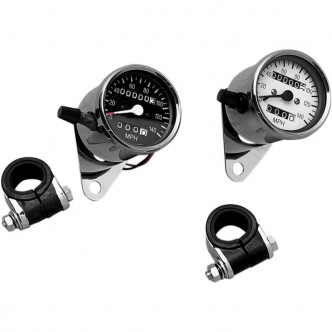 Drag Specialties 2.4 Inch Mechanical Speedometer 2240:60 in Chrome Black Face Finish (21-6809DS1-BX15)
