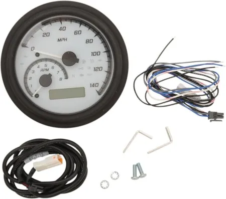 Dakota Digital MVX Series Analog Gauge Systems in White/Gray/Black Finish For 2011-2017 FXST/FLST, 2012-2017 FXD/FXDWG And 2014-2016 FLHR Models (MVX-2011-WG-K)