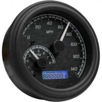Dakota Digital MVX Series Analog Gauge Systems in Black/Gray/Chrome Finish For 1996-2003 FLHR, 1996-2003 FXST/FLST And FXDWG Models (MVX-2002-KG-C)