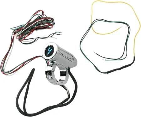 Dakota Digital Gear Indicator in Chrome Natural Finish With Blue Display For 1-1/4 Inch Handlebars (PGR-1125)