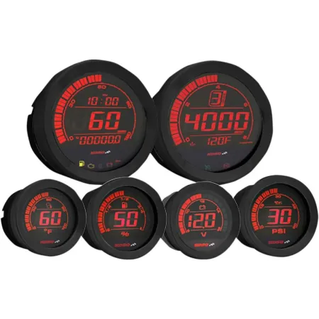 Koso Gauge Kit HD-02 Six Piece in Black Finish (BA050903)