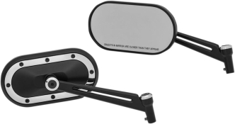 Kuryakyn Heavy Industry Mirrors In Satin Black With Chrome Accents (1766)