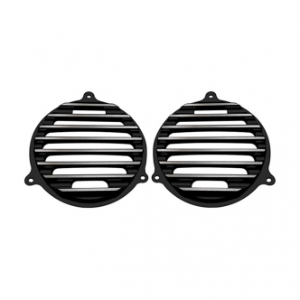 Covingtons Customs Speaker Grills in Finned Black Finish For 2014-2020 FLHT/FLHX Models (C0050-B)
