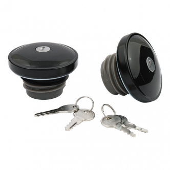 Doss Gas Caps With Lock Without Keyhole Cover In Black Finish For 96-99 H-D Models (ARM459905)