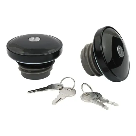 Doss Gas Caps With Lock Without Keyhole Cover In Black Finish For 96-99 H-D Models (75-068BK)