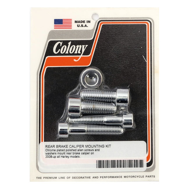 Colony Caliper Mount Bolt Kit Rear Caliper Allen Head in Chrome Finish