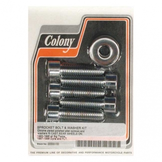 Colony Sprocket Bolt Kit in Polished Allen Finish For 1993-1996 B.T., 1997-1998 FLT, 1991-1999 XL (Cast Wheel) And 1993-1999 Softail, 1993-1999 Dyna, 1999-2008 FLT, 2000-2017 XL (Wire or Cast Wheel) Models (ARM559989)