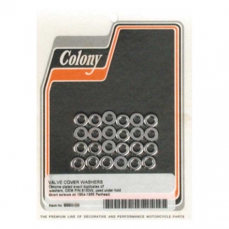 Colony Rocker Cover Washer Set Used Below Long Type Rocker Cover Screws & Alu D-Rings in Chrome Finish For Late 1954-1965 B.T. Models (ARM055989)