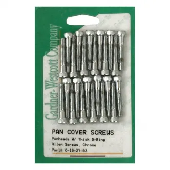 Gardner Westcott Rocker Cover Screw Kit, Long in Chrome Allen Finish Use With Alu D-Rings For 1948-1965 Panhead (Long) Models (ARM558715)