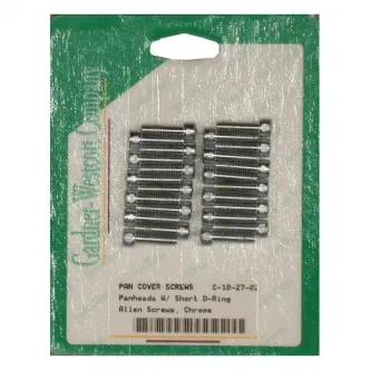 Gardner Westcott Rocker Cover Screw Kit, Allenhead Short Used With Steel D-Rings in Chrome Finish For 1948-1965 Pan Models (ARM058715)