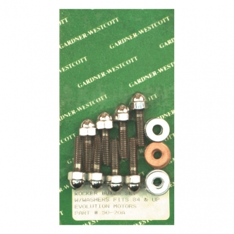 Gardner Westcott Rocker Box Bolt Kit, Acorn, Special Low Crown, Including Steel & Copper Washers in Chrome Finish For 1984-1999 B.T. (Excluding TC); 1986-2017 XL Models (ARM020729)