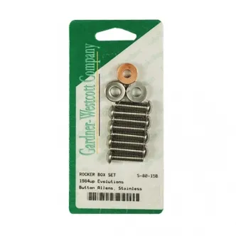 Gardner Westcott Rocker Box Bolt Kit ButtonHead in Stainless Finish For 1984-1999 B.T. (Excluding TC), 1986-2017 XL Models (ARM510829)
