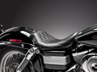 Le Pera Bare Bones Diamond Stitched Solo Seat in Black For 2006-2017 Dyna Models (LK-001DM)