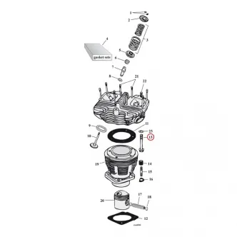 S&S Head Bolt Kit 12 Point Including Washers in Zinc Finish For 1948-1984 B.T. Models (93-3024)