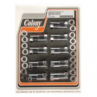 Colony Head Bolt Kit OEM Style Cast Iron Heads in Chrome Finish For 1937/1948 74/80 Inch SV B.T., 1929-1950 45 Inch SV Models (ARM716989)