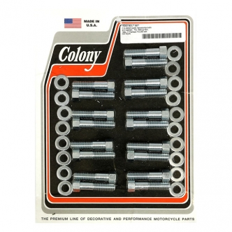 Colony Head Bolt Kit OEM Style Cast Iron Heads in Zinc Finish For 1937-1948 74/80 Inch SV B.T., 1929-1950 45 Inch SV Models (ARM118929)