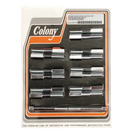 Colony Head Bolt Kit OEM Style in Chrome Finish For 1939-1973 45 Inch With Alu Heads Models (8217-18-45)