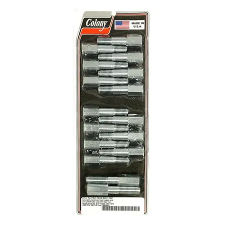 Colony Head Bolt Kit OEM Style Cast Iron Heads in Zinc Finish For 1951-1973 45 Inch SV (Excluding Alternator Models) Models (9889-16-Z)