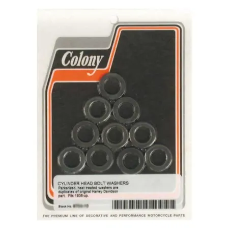 Colony Head Bolt Washer Set For 7/16 Bolts in Parkerized Finish For 1936-1984 OHV B.T. Models (9704-10)