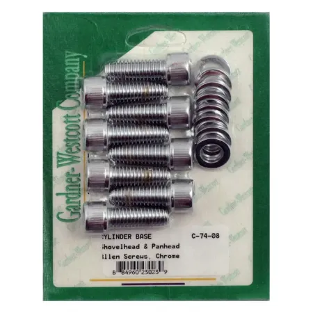 Gardner Westcott Cylinder Base Allen Screws Requires Removal Of Studs in Chrome Finish For 1948-1983 Shovel, Panhead Models (C-74-08)