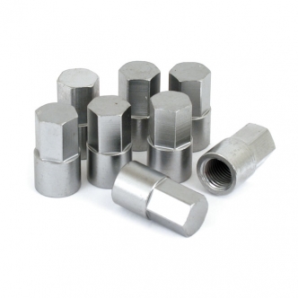S&S Cylinder Base Nuts 'High Torque' (8 Pack) No Washers, Provides Extra Space For Big Bore Cylinders But Fits Stock Bore Equally Well in Stainless Steel Finish For 1930-1984 B.T. Models (93-3063)