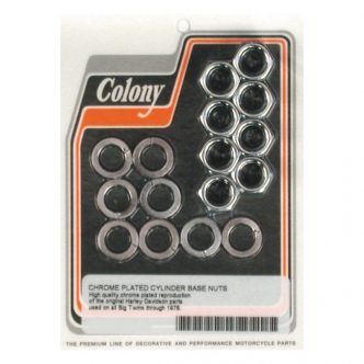 Colony Cylinder Base Nut Kit Hex In Chrome Finish For 1930-1978 B.T. Models (ARM982315)