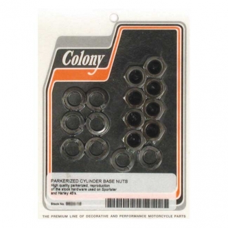 Colony Cylinder Base Nut Kit Hex in Parkerized Finish For 1957-1985 XL, 1929-1973 45 Inch SV Models (ARM421989)