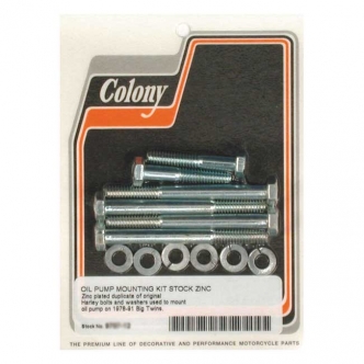 Colony Oil Pump Mount Kit OEM Style Hex in Zinc Finish For 1979-1991 B.T. Models (ARM690989)